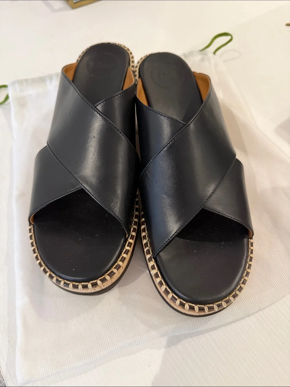 NWOB Chloe Laia Crisscross Leather Platform Sandals